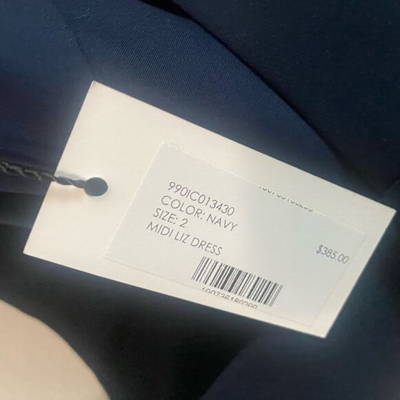 NWT Milly Midi Dress in Navy Size 2 - Picture 7 of 8
